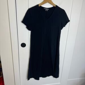 Prairie Underground 100% Organic Cotton Black Short Sleeve T-shirt Dress Medium